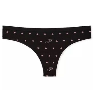 Victorias Secret Sexy PINK Thong Pantie Seamless Valentine Logo Hearts XSMLXLXXL